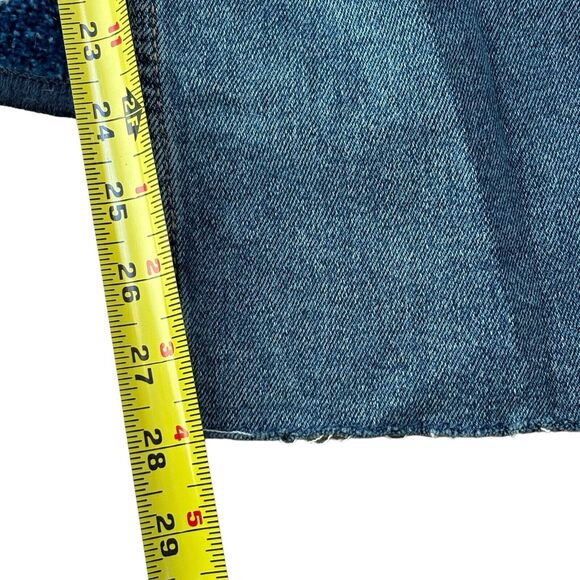 Hollister Extreme Baggy High Rise Distressed Blue Raw Hem Jeans Size 21S (35x28) - Picture 5 of 9